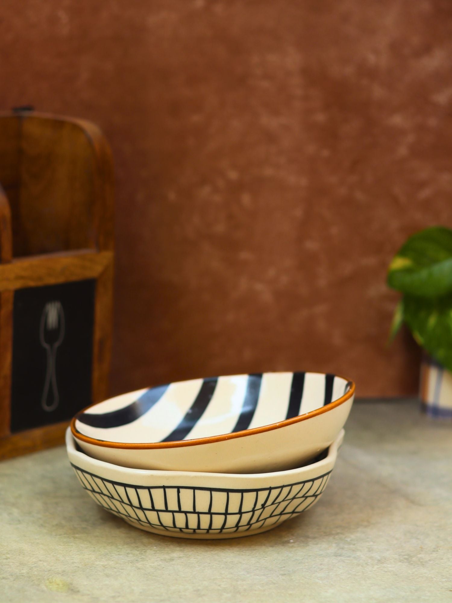 Set of 2 - Zebra Bowls combo