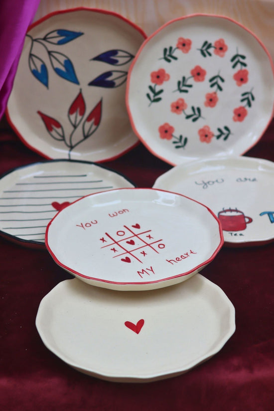 handmade Set of 6 Little Bites snack Plates (for the price of 5)