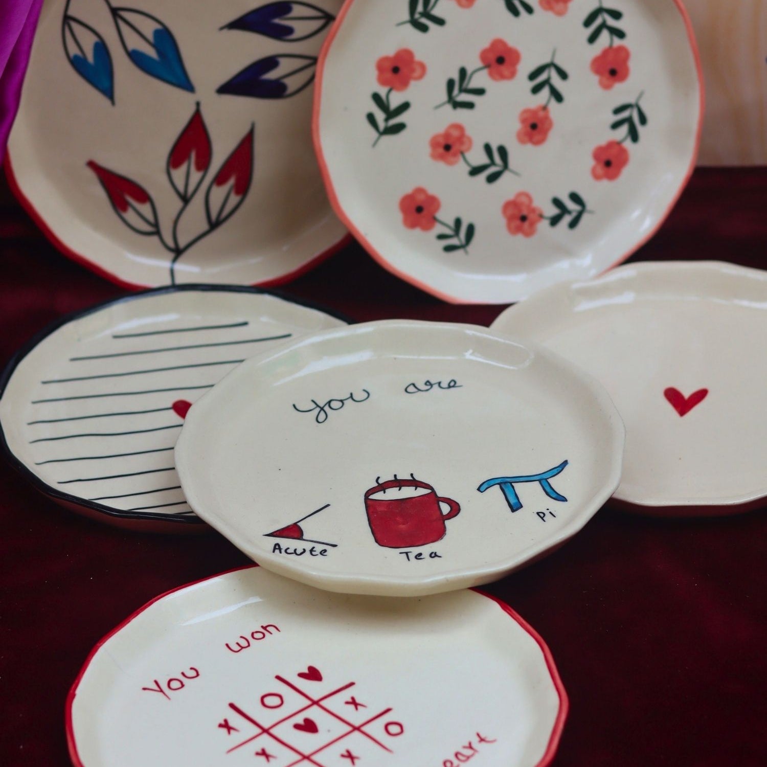 Set of 6 Little Bites snack Plates (for the price of 5) made by ceramid