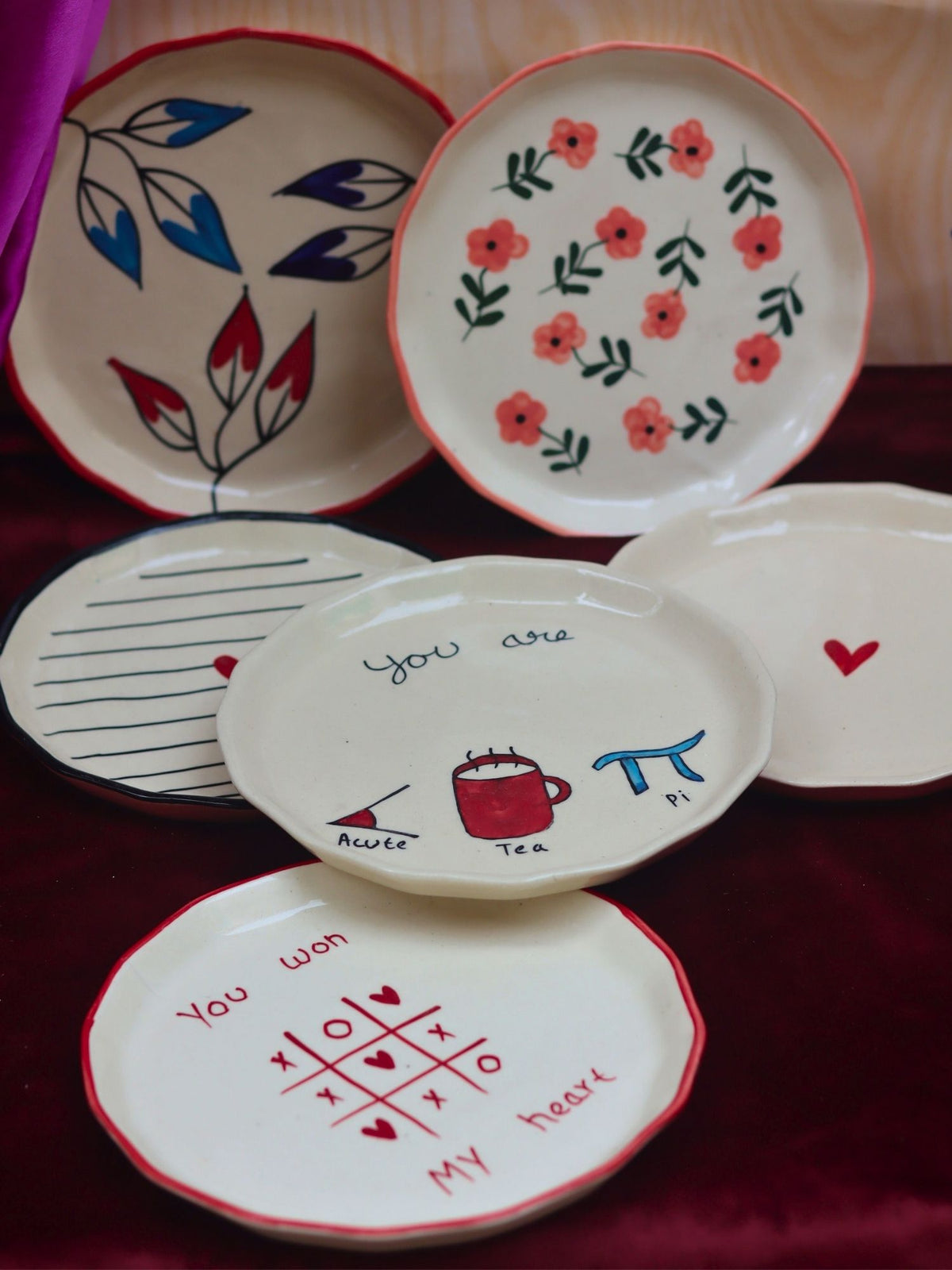 Set of 6 Little Bites snack Plates (for the price of 5) made by ceramid