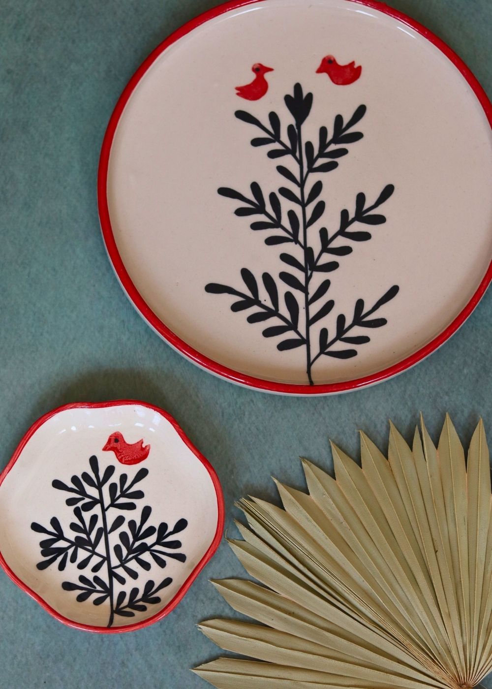 birdie platter & handmade dessert plate handmade in india