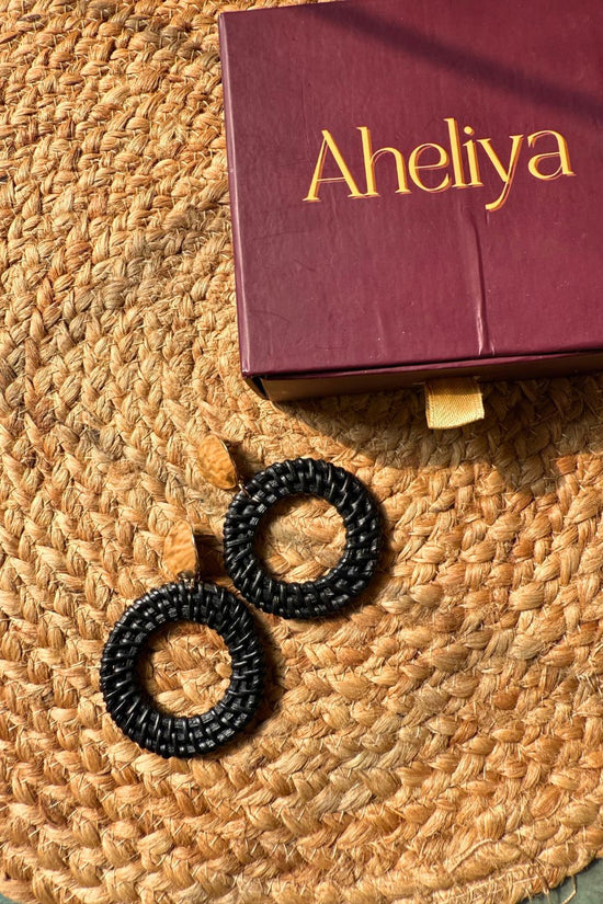 Classic Black Hoops handmade in India