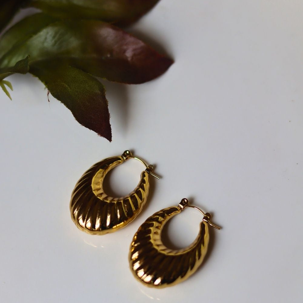 Anti tarnish Shell Drop Hoops