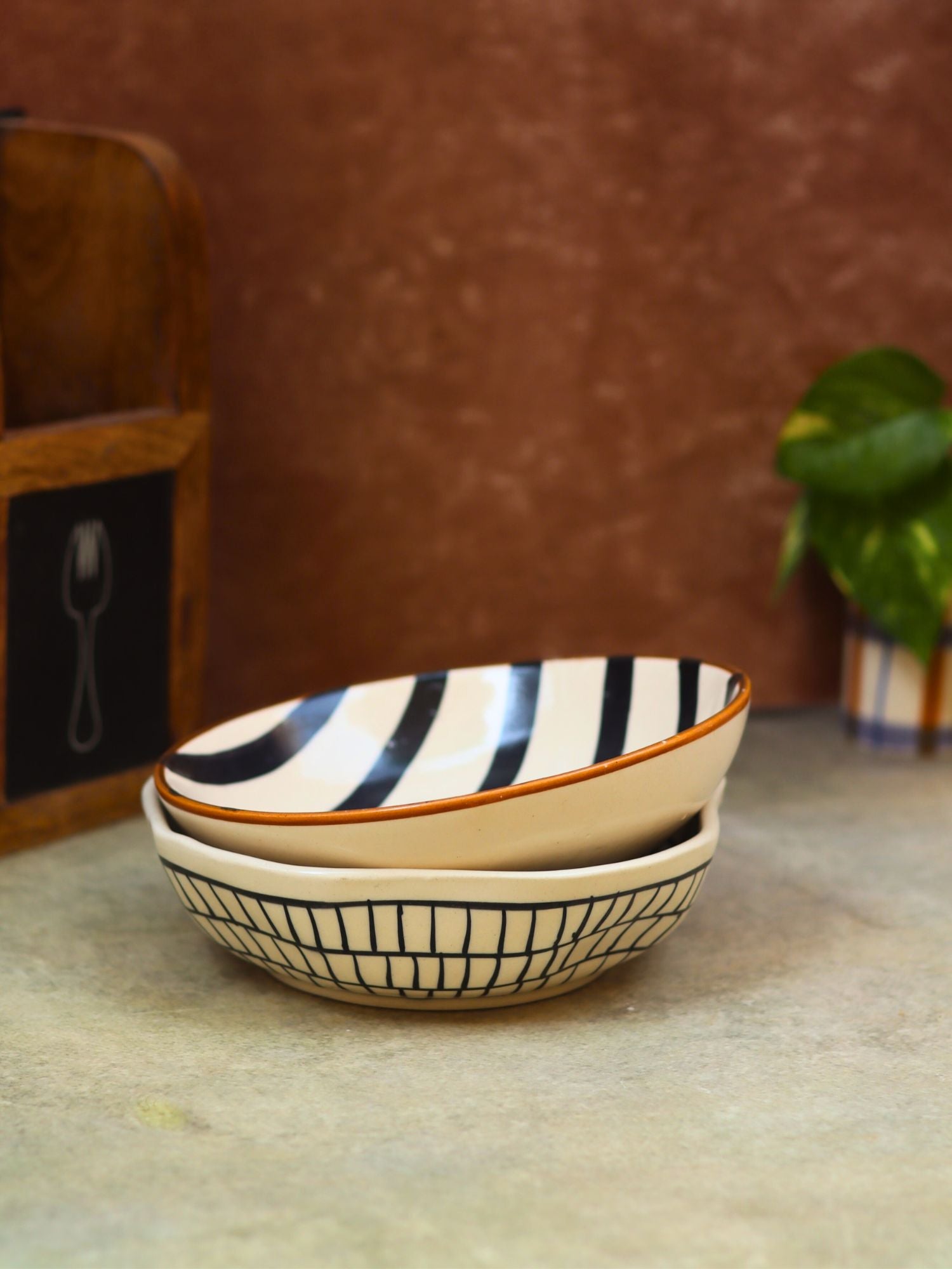 Set of 2 - Zebra Bowls combo