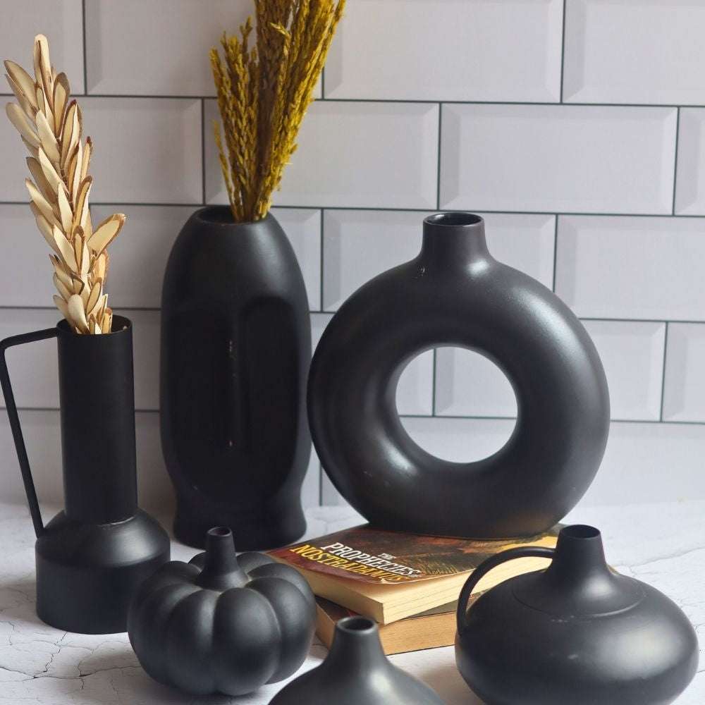 Handmade black vases 