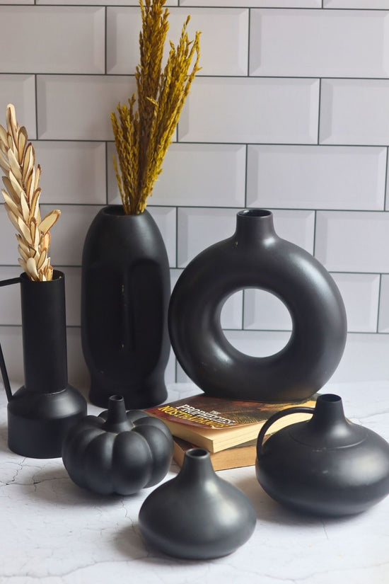 Handmade black vases 