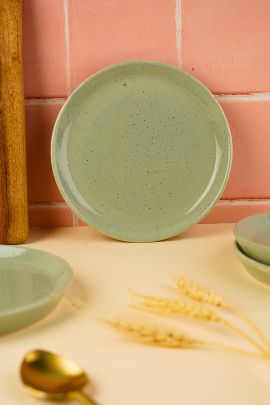 pistachio stoneware snack plate made by ceramic