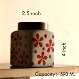Red flower jar small height & breadth
