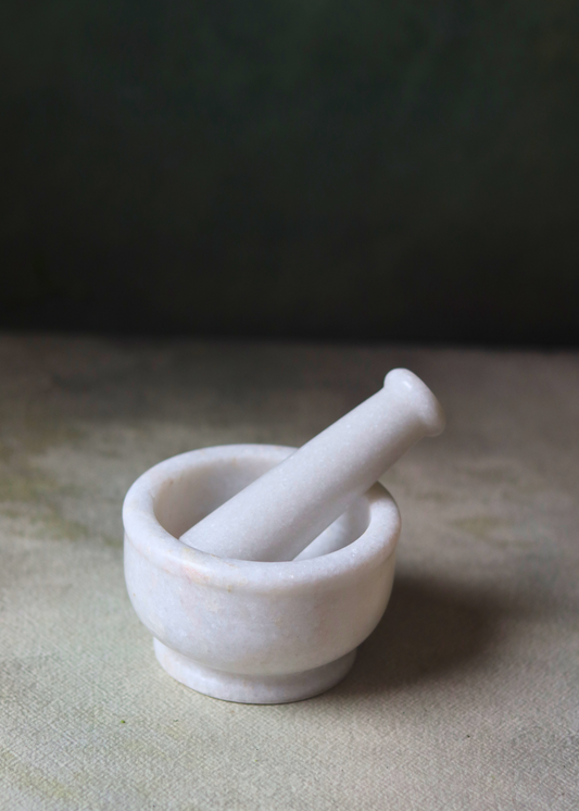 Kitchenware white marble mortar & Pestle