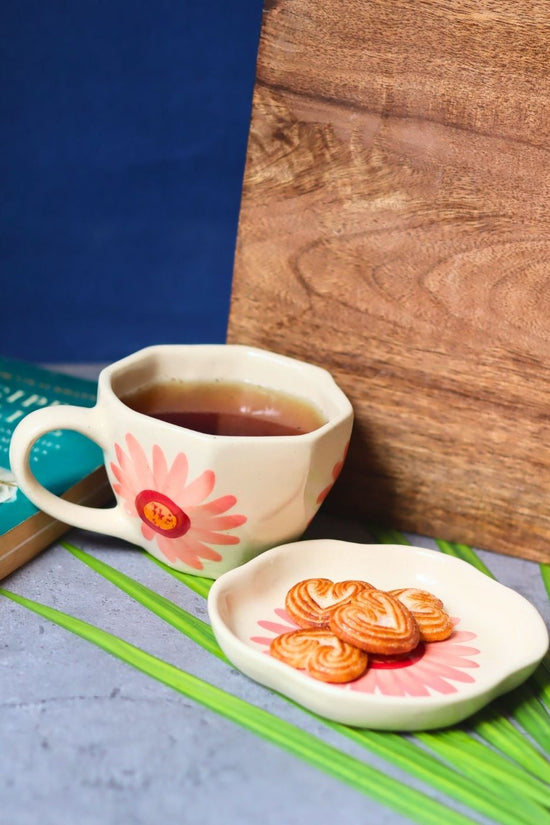 Flower Coffee Mug & Handmade Dessert Plate with premium quality material