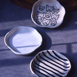 Zebra, Cat & White Handmade Dessert Plate - Set of 3 made by ceramic