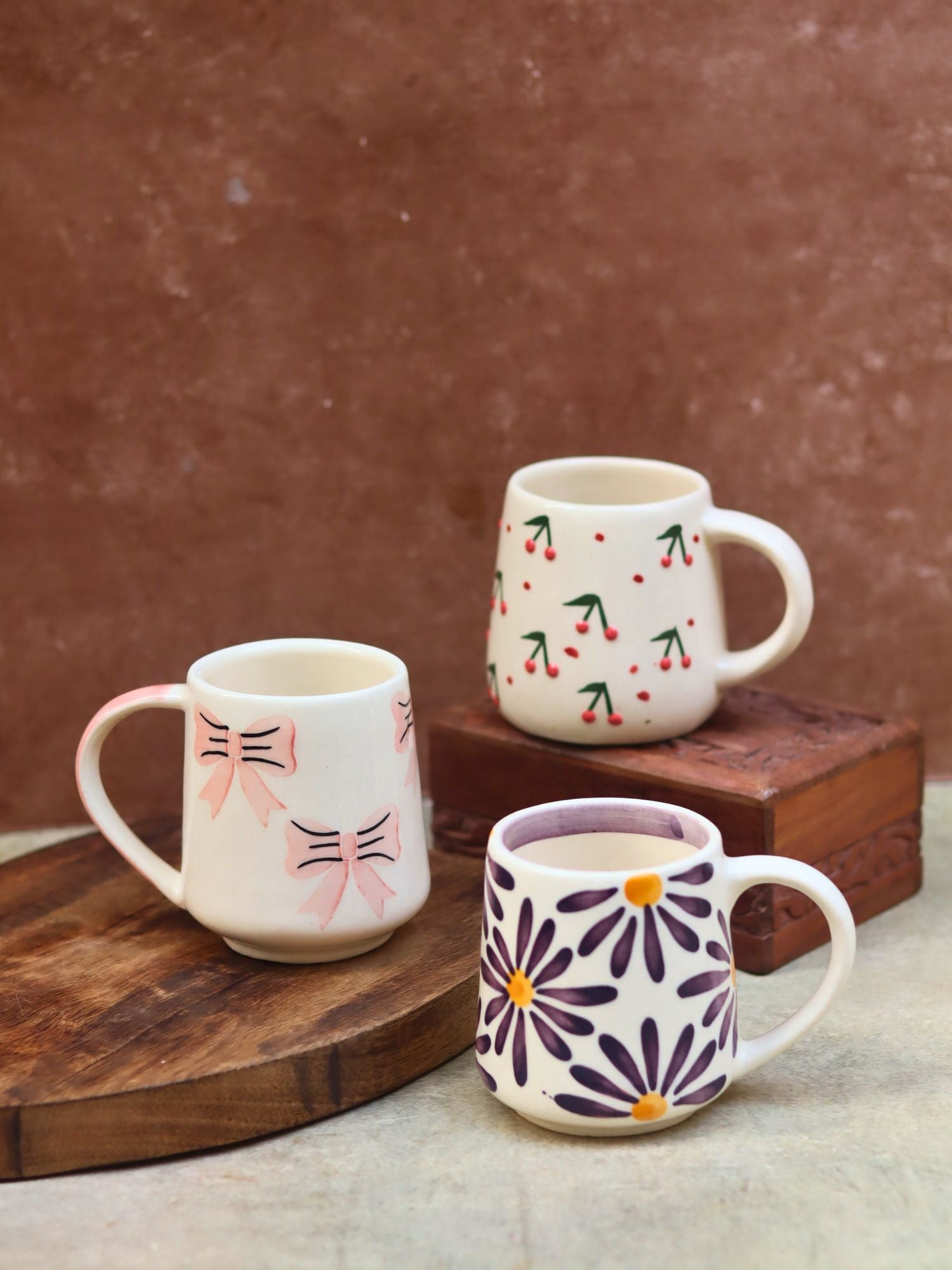 Set of 3 - Perfect Brew Mugs combo handmade in Inida