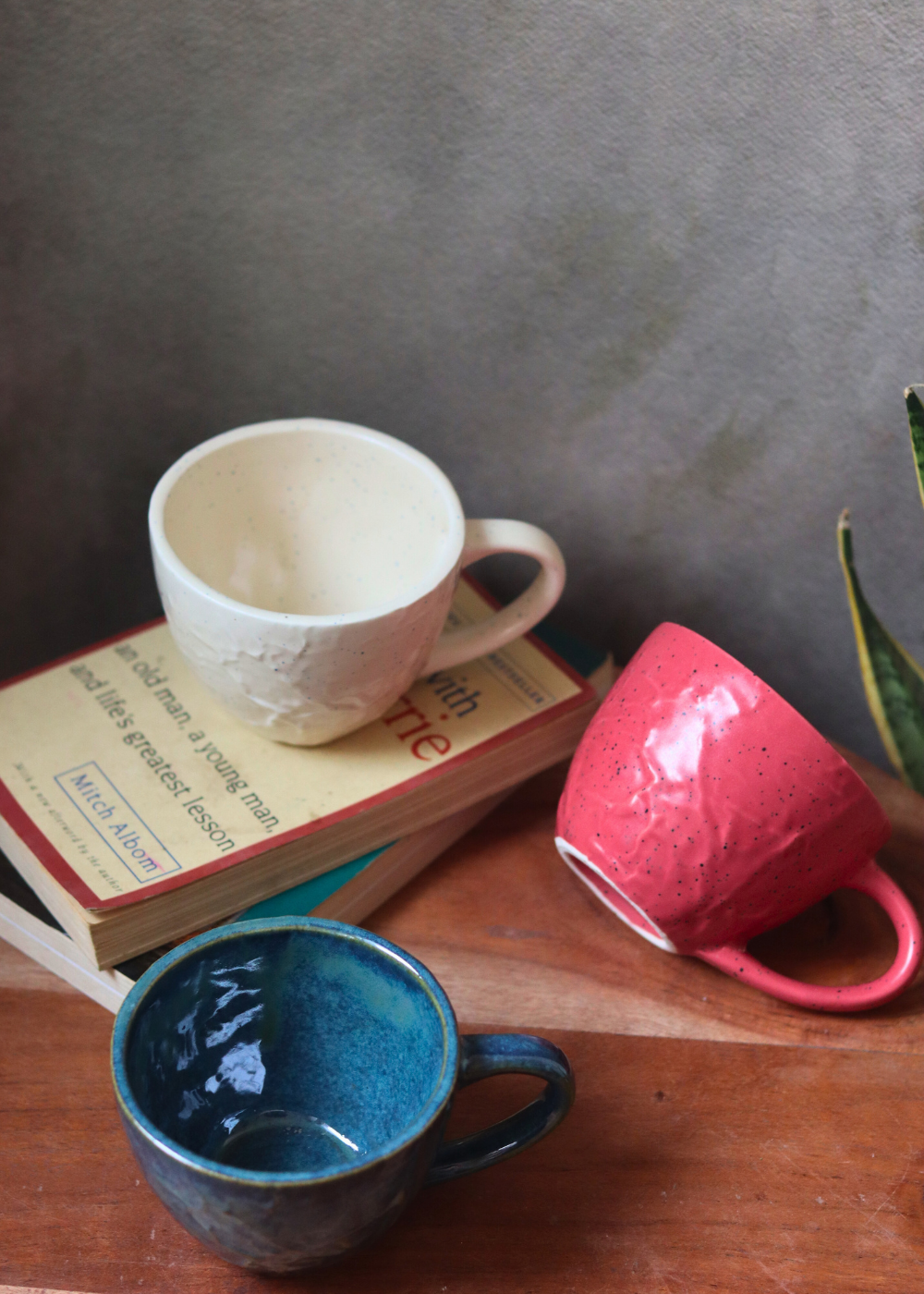 handmade textured mug in different colors