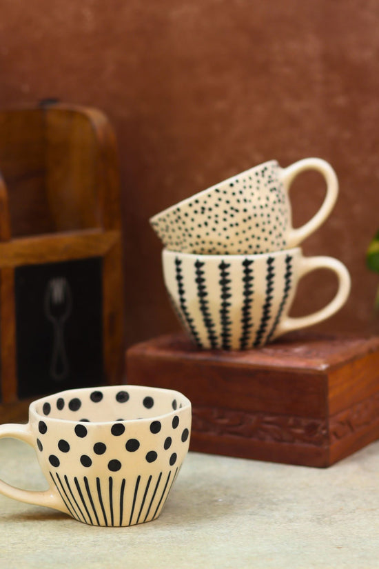 Set of 3 - Black & White Bliss Mugs