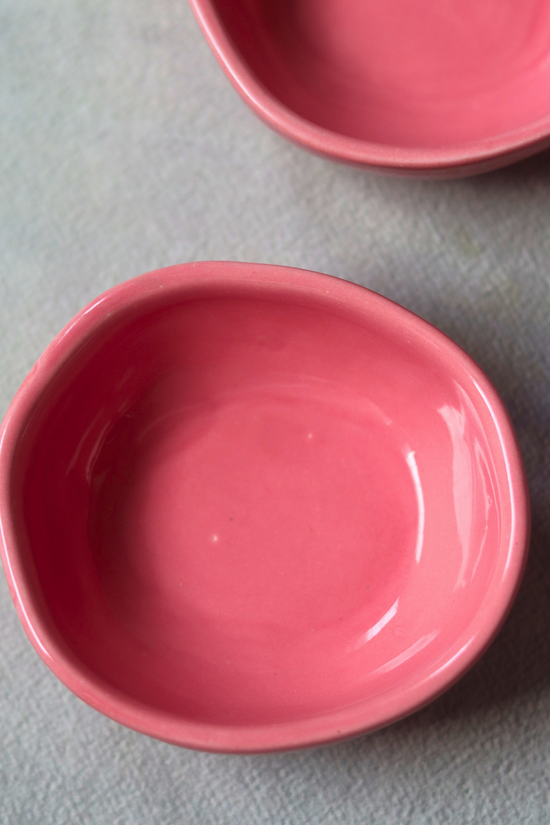 Pink nut bowl handmade ceramic 