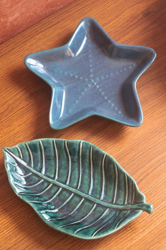 Foilage leaf & Starfish Platter - Set of 2 with premium quality material