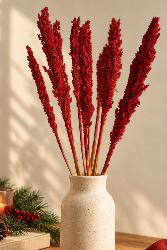 handmade Scarlet Reed Stems Bunch
