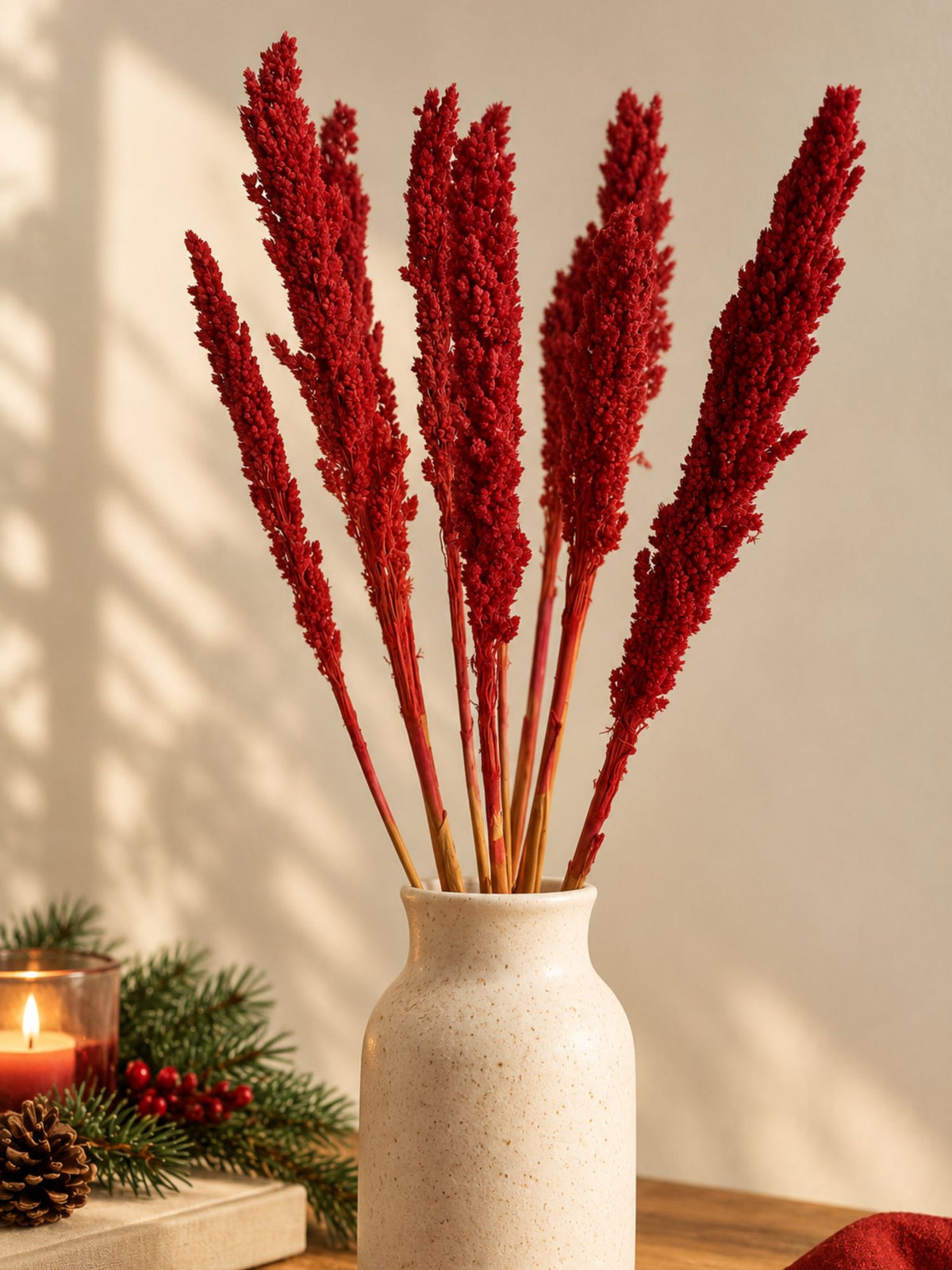 handmade Scarlet Reed Stems Bunch
