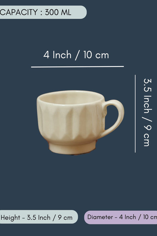White Textured Cappuccino mug