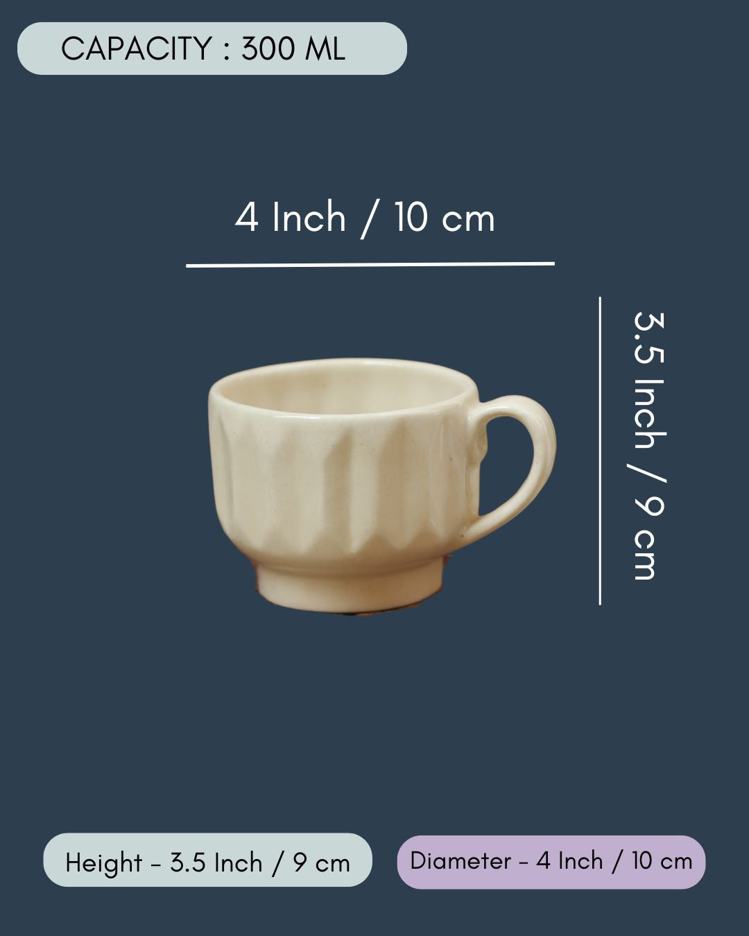 White Textured Cappuccino mug