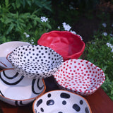 Set of 6 Polka Charm Snack Plate (for the price of 5) made by ceramic