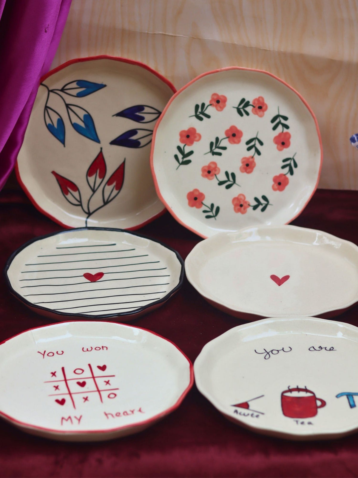 Set of 6 Little Bites snack Plates (for the price of 5) handmade in India