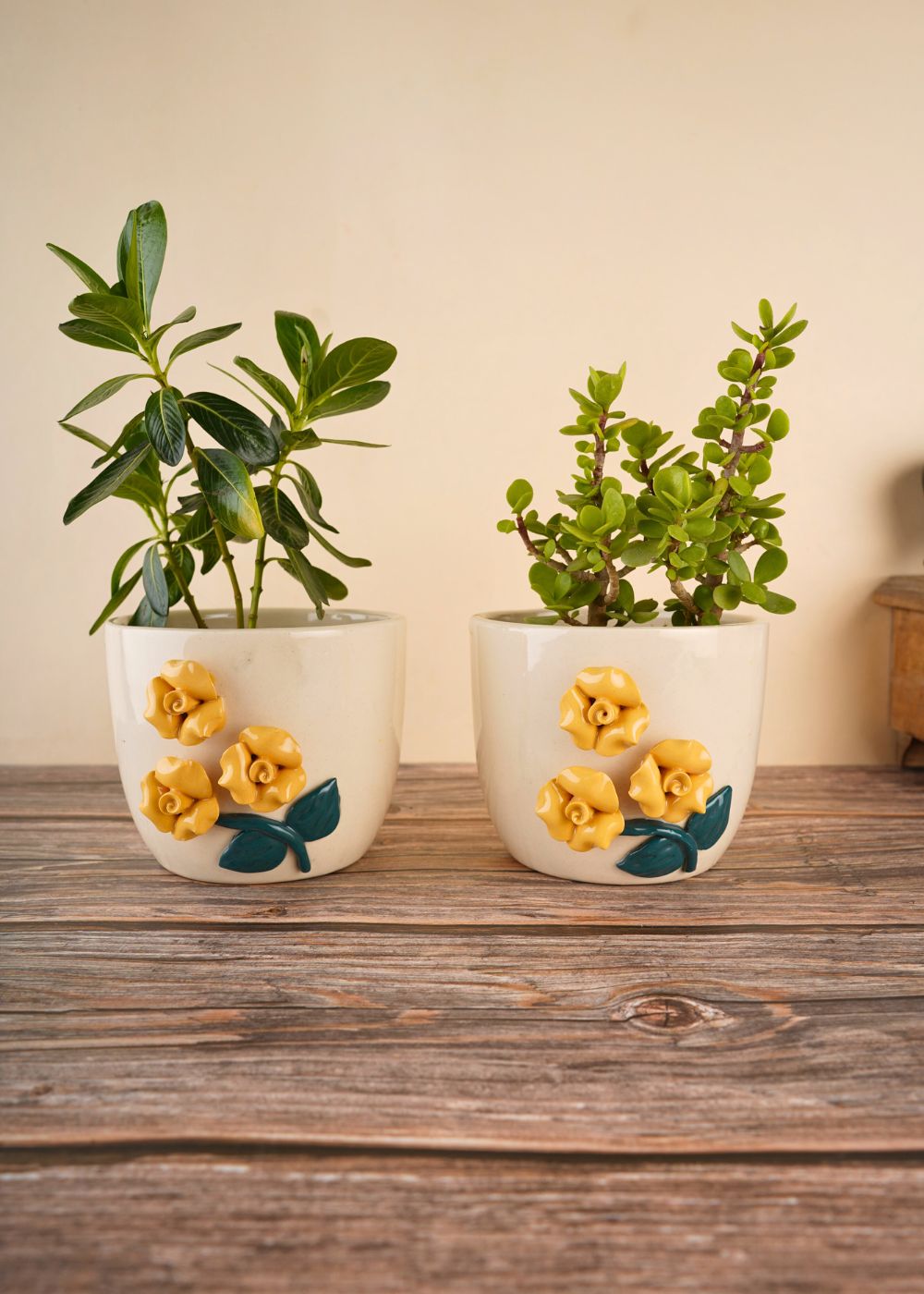 handmade yellow flower planter 