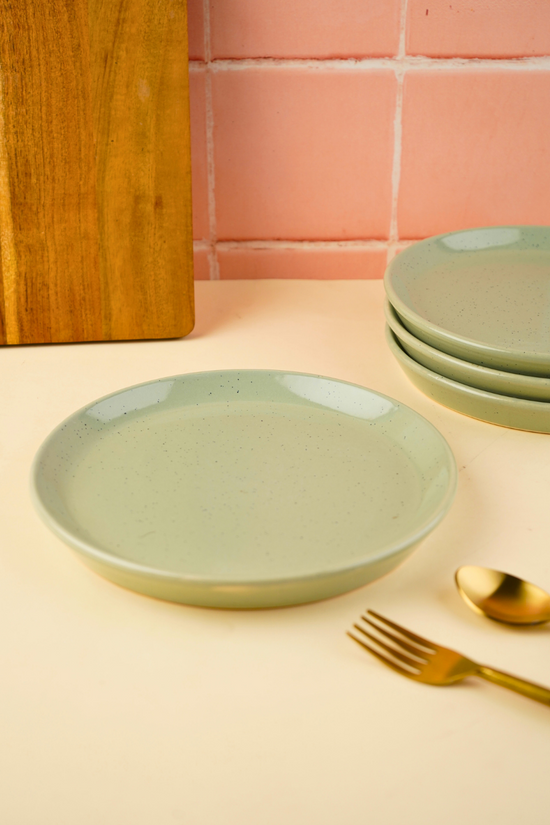 ceramic pistachio stoneware snack plate 