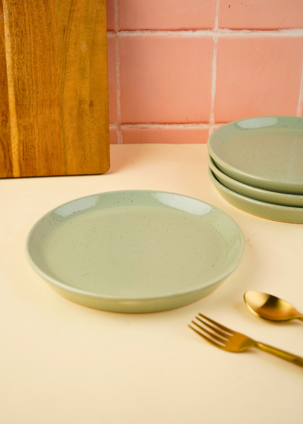 ceramic pistachio stoneware snack plate 