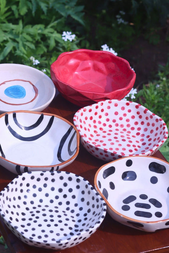 Set of 6 Polka Charm Snack Plate (for the price of 5) with premium quality material