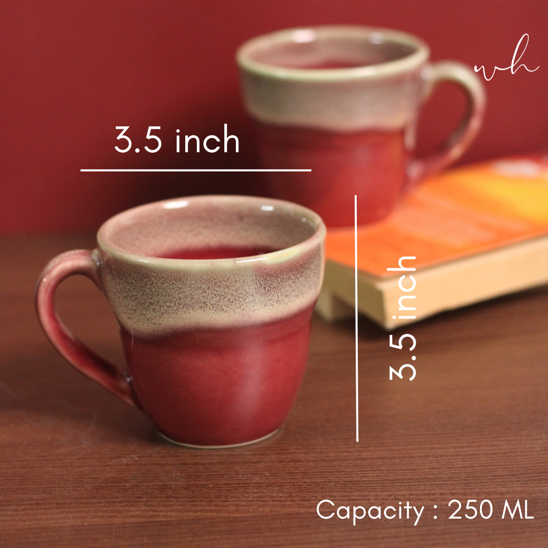 Rosy pink coffee mug height & breadth