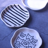 Zebra, Cat & White Handmade Dessert Plate - Set of 3 handmade in india