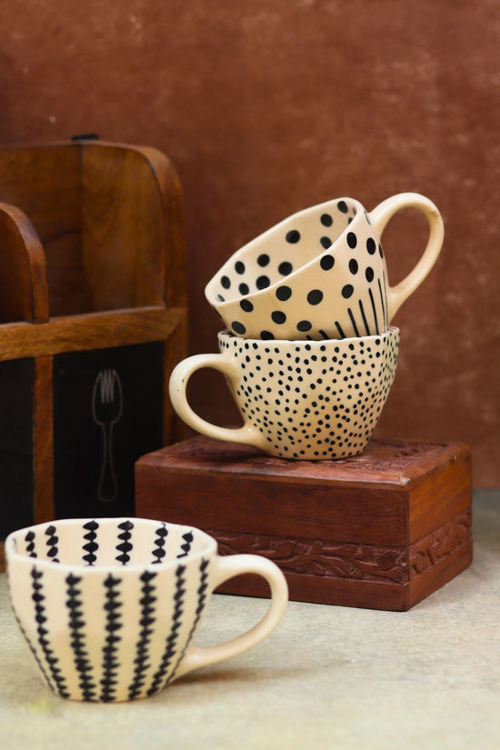 Set of 3 - Black & White Bliss Mugs