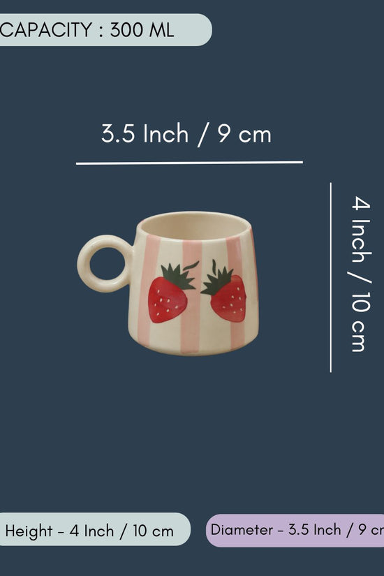 Striped Cherry Mug - Pink