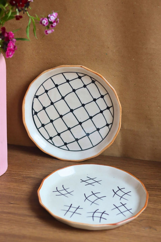 Stylish Black & White Snack Plates