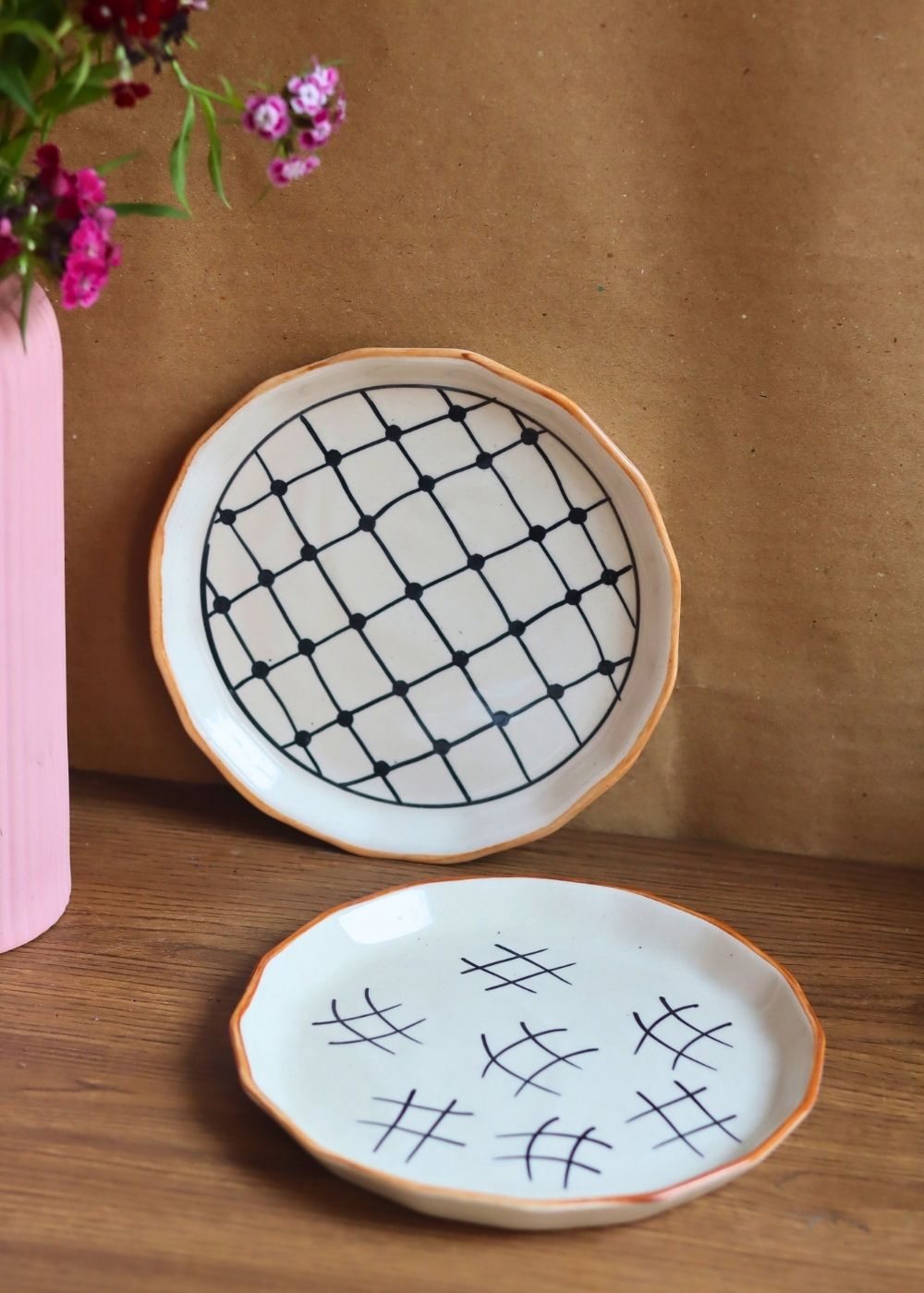 Stylish Black & White Snack Plates