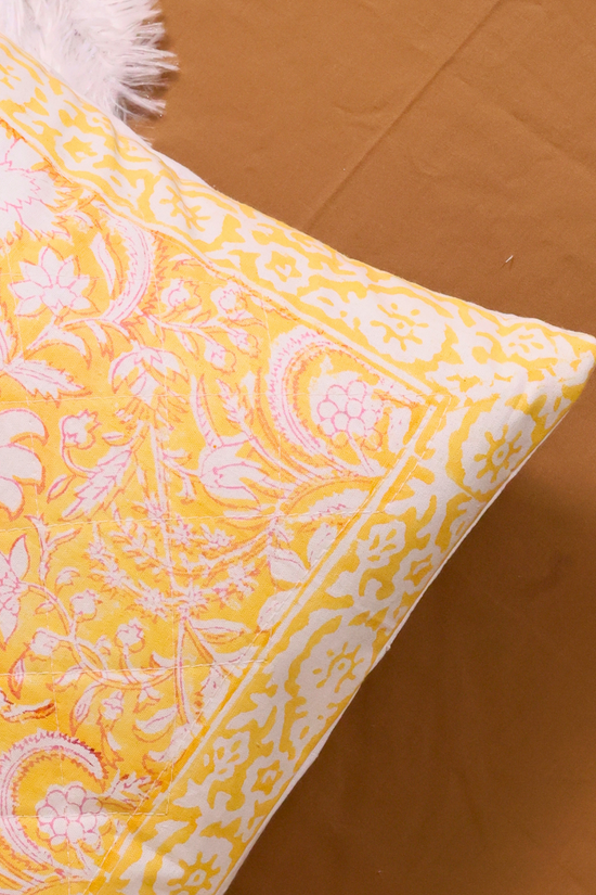 Vibrant yellow color cushion covers