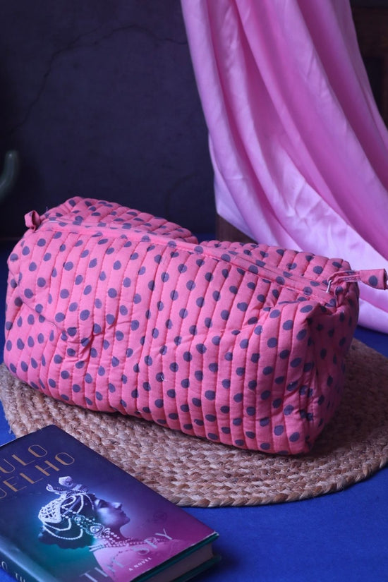 Handmade Polka Essential Toiletry Bag - Large