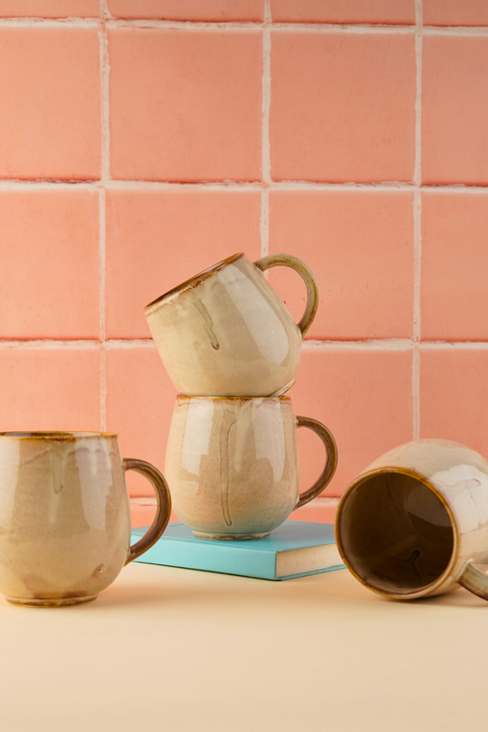 ceramic cozy beige coffee mug with premium quality material