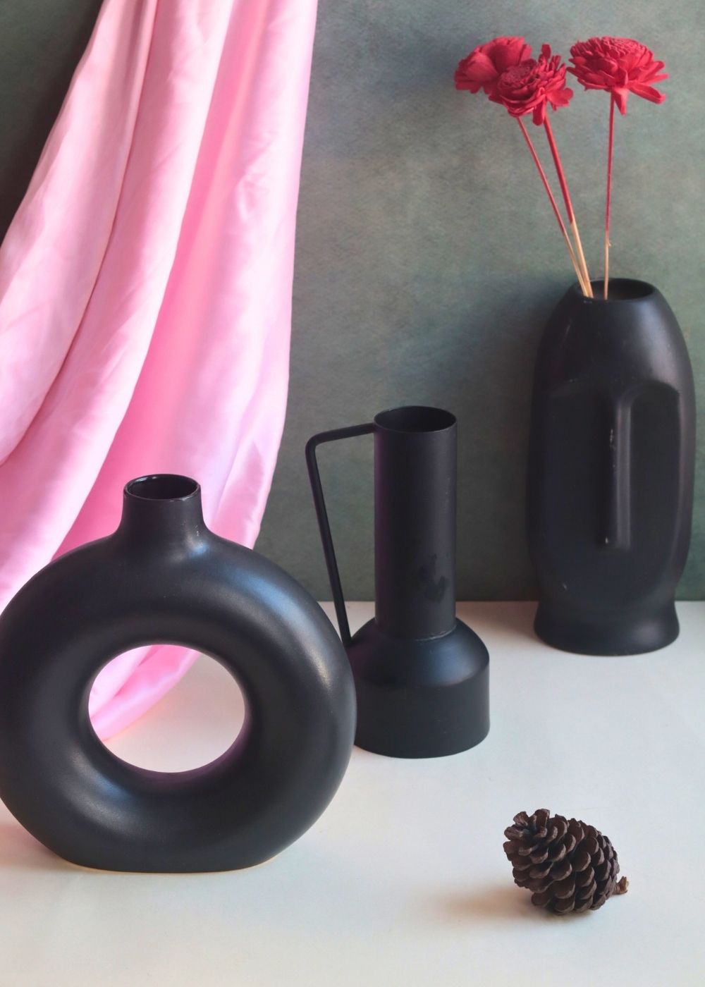 Set of 3 - Nightfall Elegance Vases