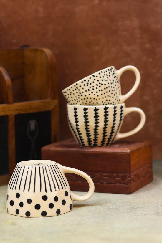 Set of 3 - Black & White Bliss Mugs