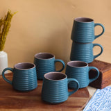 Mesmerising Blue Coffee Mug - Set of 6 made by ceramic