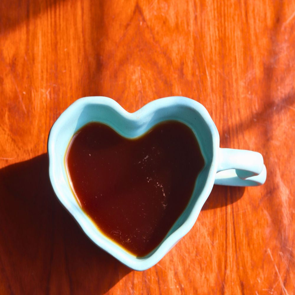 blue heart mug for your morning coffee