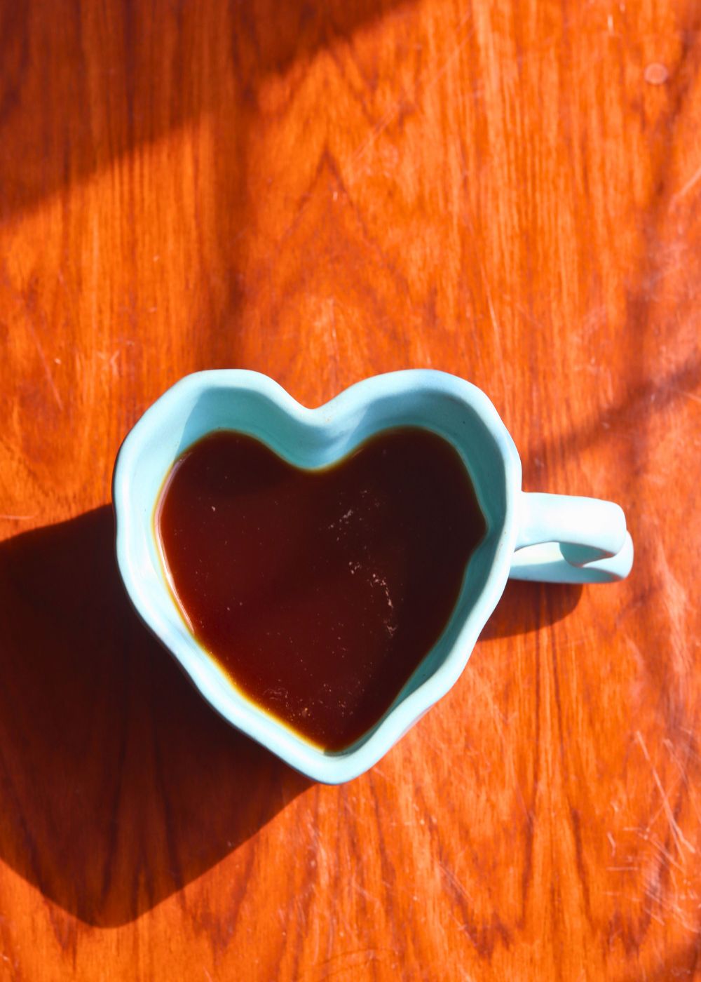 blue heart mug for your morning coffee