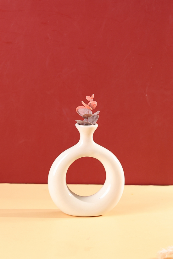 Vintage Donut Vase - Ivory