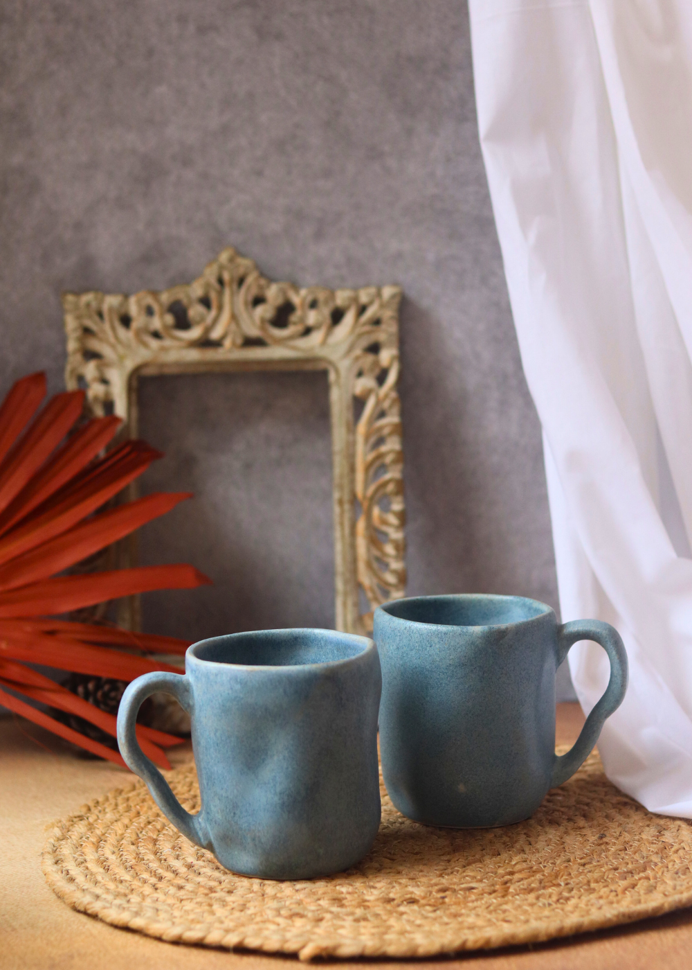 Earthy wavy coffee mugs