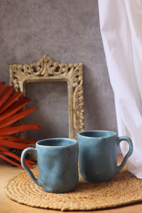 Earthy wavy coffee mugs
