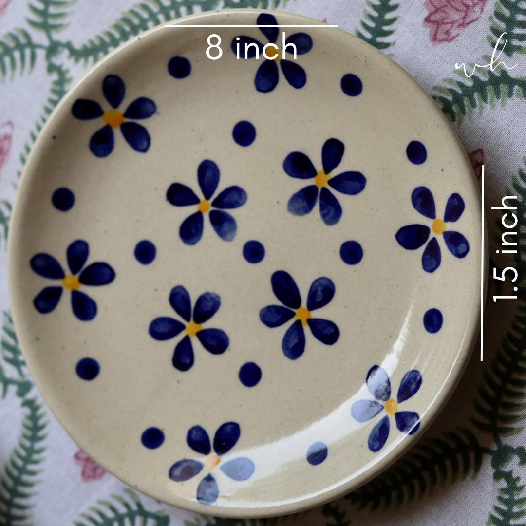 Handmade floral snack plate height & breadth