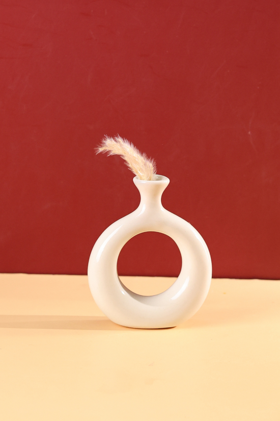 Ivory vintage donut vase 