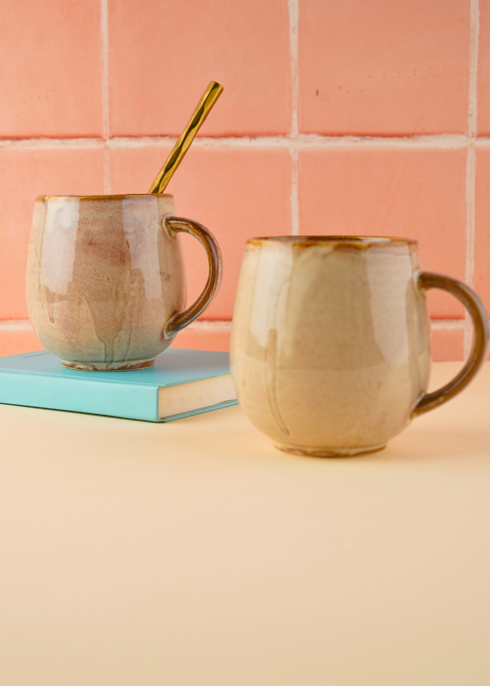 cozy beige coffee mug made by ceramic 